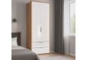Зображення 2 - Шафа MiroMark Асті 2-дверна з 2 шухлядами 95 см без дзеркал Дуб крафт / Білий, серія Н