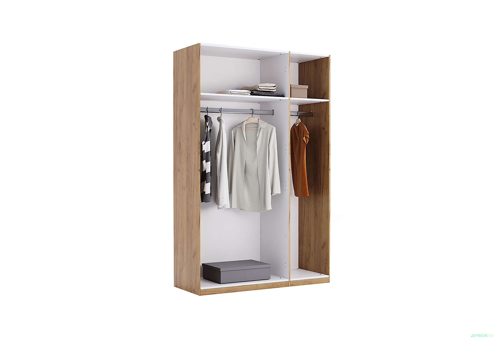 Зображення 3 - Шафа MiroMark Асті 3-дверна з дзеркалом 140 см Дуб крафт/Білий серія Н