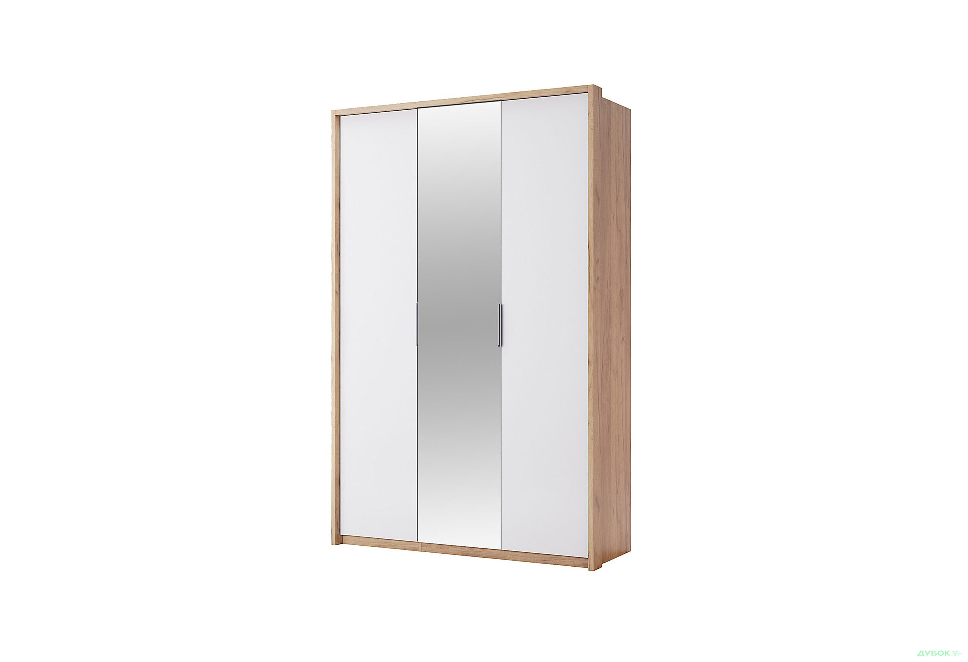 Зображення 1 - Шафа MiroMark Асті 3-дверна з дзеркалом 140 см Дуб крафт/Білий серія Н