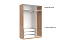 Зображення 15 - Шафа MiroMark Асті 3-дверна з дзеркалом 140 см Дуб крафт/Білий серія Н