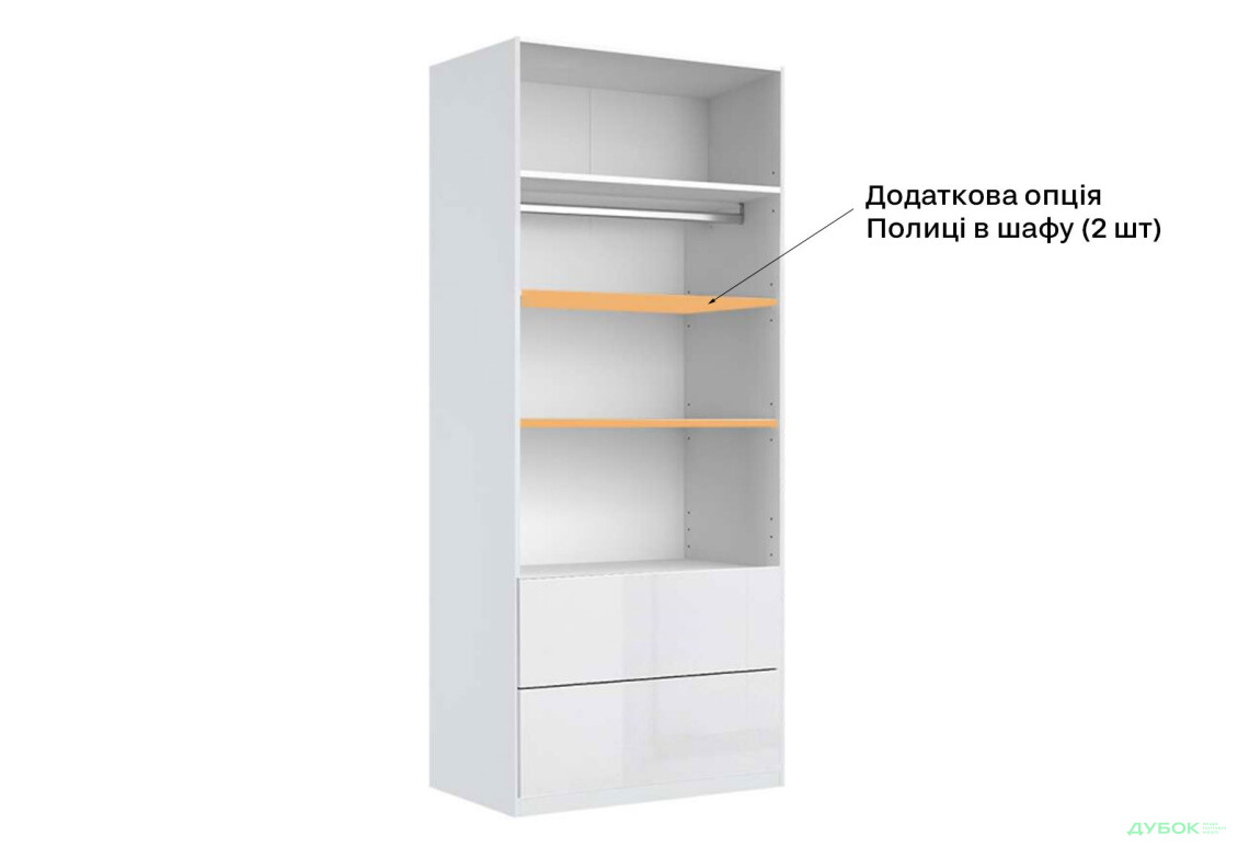 Изображение 7 - Шкаф MiroMark Мия 2-дверный с 2 ящиками 90 см без зеркал, глянец белый