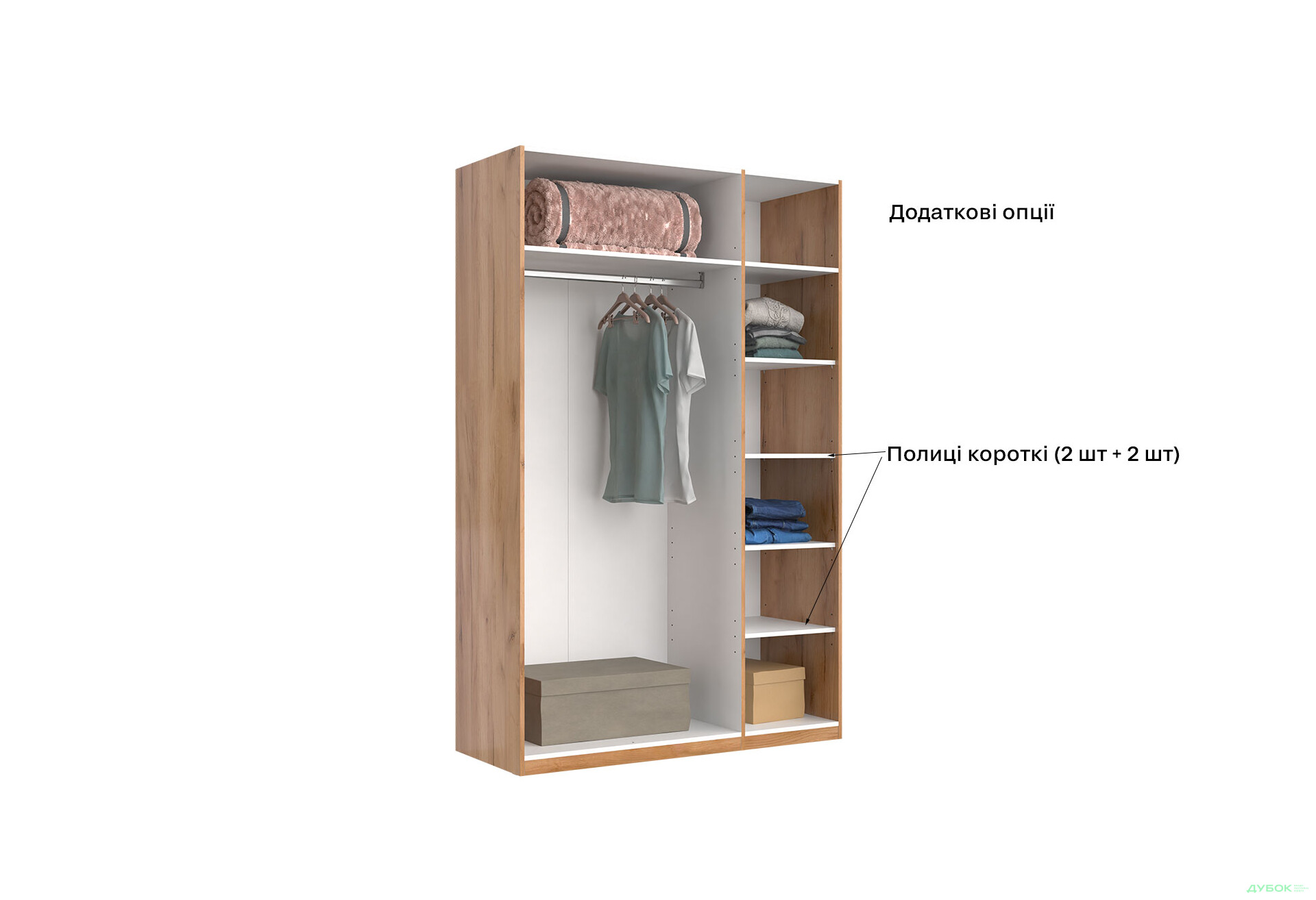 Шкаф МироМарк Асти 3-дверный 140 см Дуб крафт/Белый серия Н - Изображение 13 Изображение 13 - Шкаф МироМарк Асти 3-дверный 140 см Дуб крафт/Белый серия Н