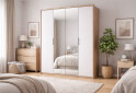 Зображення 2 - Шафа MiroMark Асті 4-дверна із дзеркалами 184 см Дуб крафт/Білий серія Н