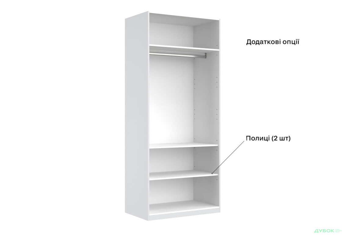 Изображение 8 - Шкаф MiroMark Мия 2-дверный 90 см без зеркал, глянец белый