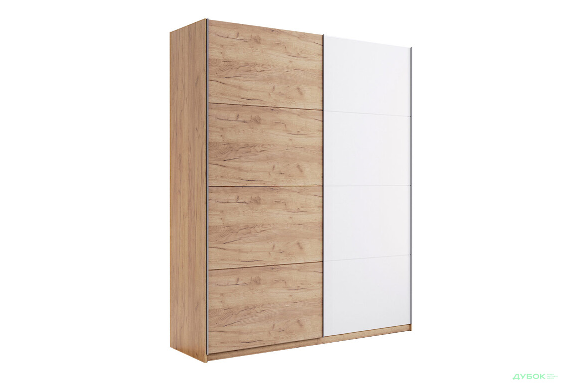 Зображення 2 - Шафа-купе MiroMark Асті 2-дверна 150х210 см фасади Дуб крафт/Білий серія Н