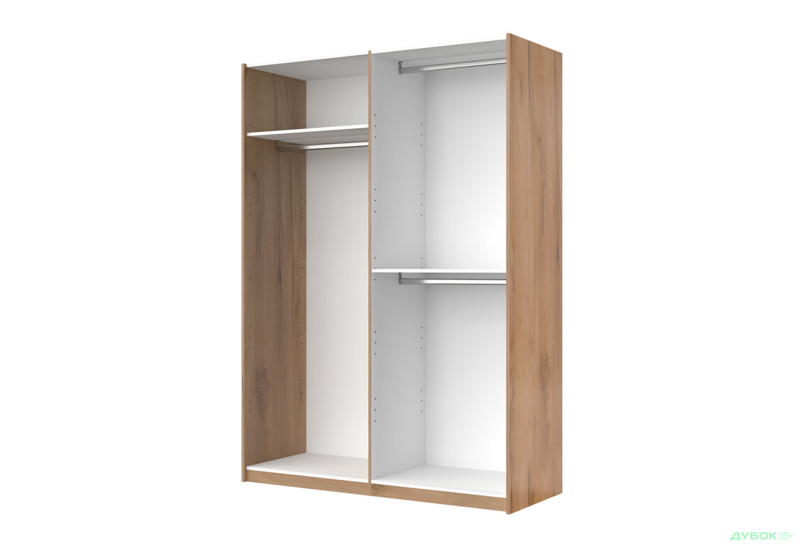 Зображення 3 - Шафа-купе MiroMark Асті 2-дверна 150х210 см фасади Дуб крафт/Білий серія Н