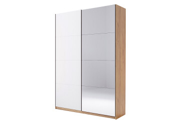 Шафа-купе MiroMark Асті із дзеркалом 2-дверна 150х240 см Глянець Білий серія Н