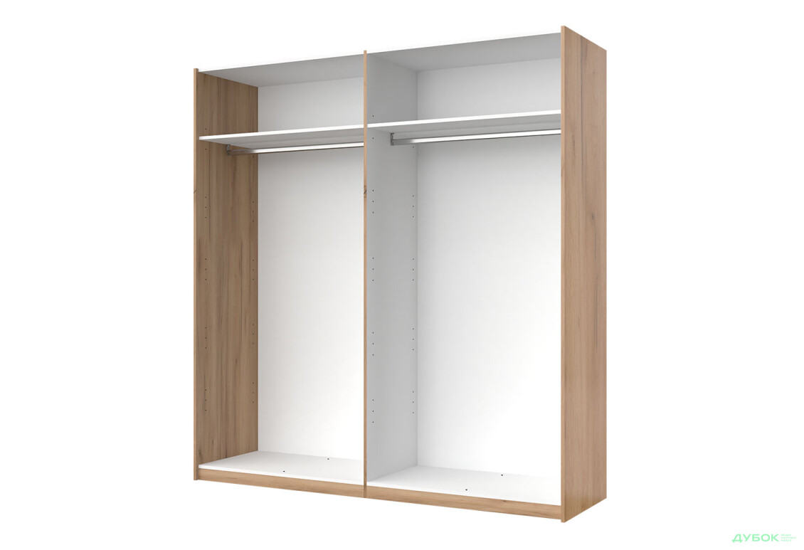 Шкаф-купе МироМарк Асти 2-дверный 200х210 см Дуб крафт/Глянец Белый серия Н - Изображение 3 Изображение 3 - Шкаф-купе МироМарк Асти 2-дверный 200х210 см Дуб крафт/Глянец Белый серия Н