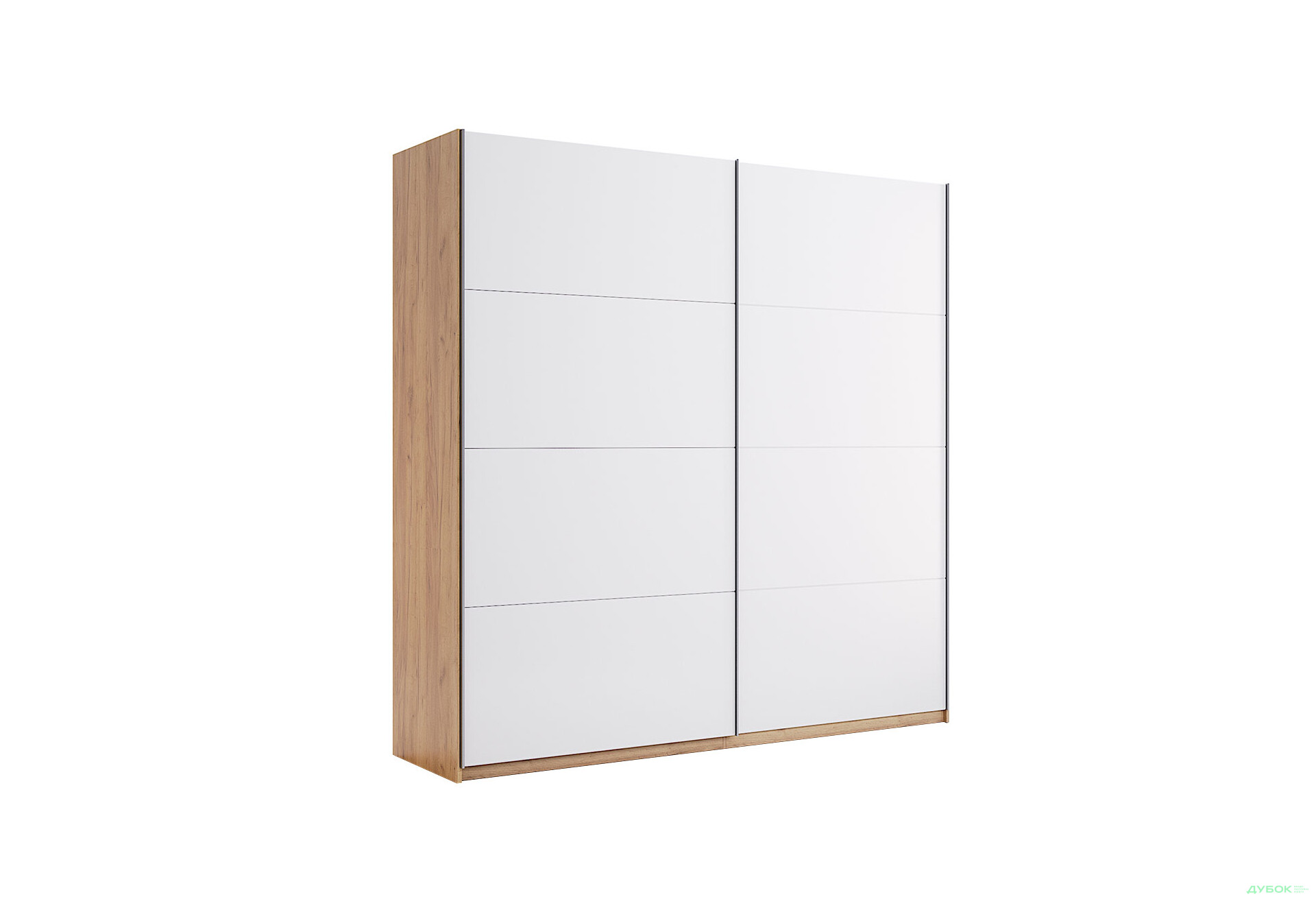 Шкаф-купе МироМарк Асти 2-дверный 200х210 см Дуб крафт/Глянец Белый серия Н - Изображение 2 Изображение 2 - Шкаф-купе МироМарк Асти 2-дверный 200х210 см Дуб крафт/Глянец Белый серия Н