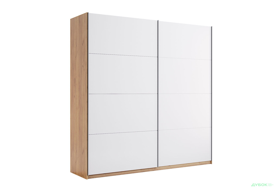 Шкаф-купе МироМарк Асти 2-дверный 200х210 см Дуб крафт/Глянец Белый серия Н - Изображение 2 Изображение 2 - Шкаф-купе МироМарк Асти 2-дверный 200х210 см Дуб крафт/Глянец Белый серия Н
