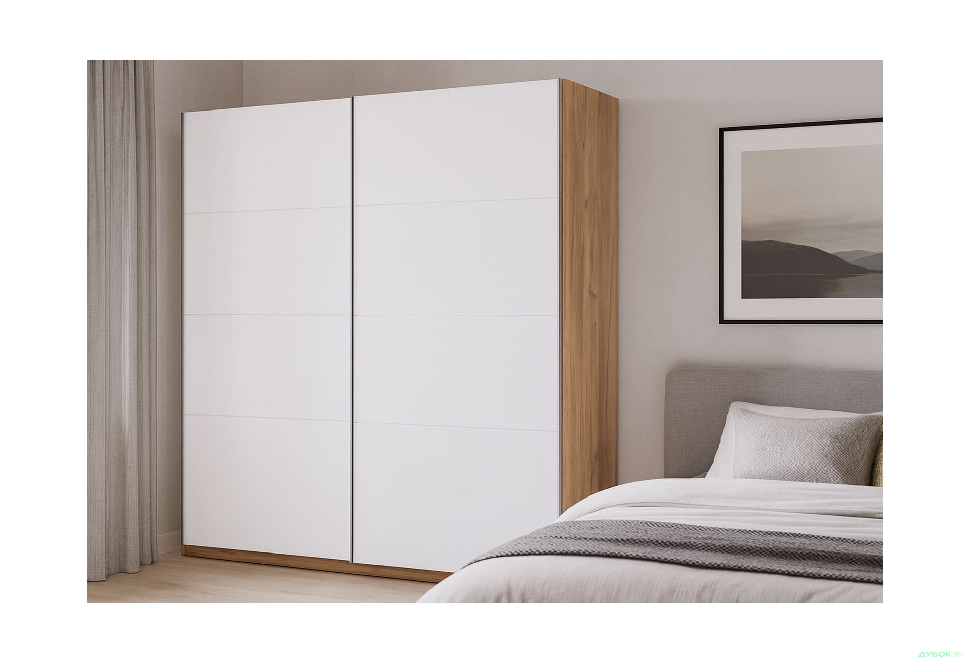 Изображение 2 - Шкаф-купе МироМарк Асти 2-дверный 250х210 см Дуб крафт/Глянец Белый серия Н
