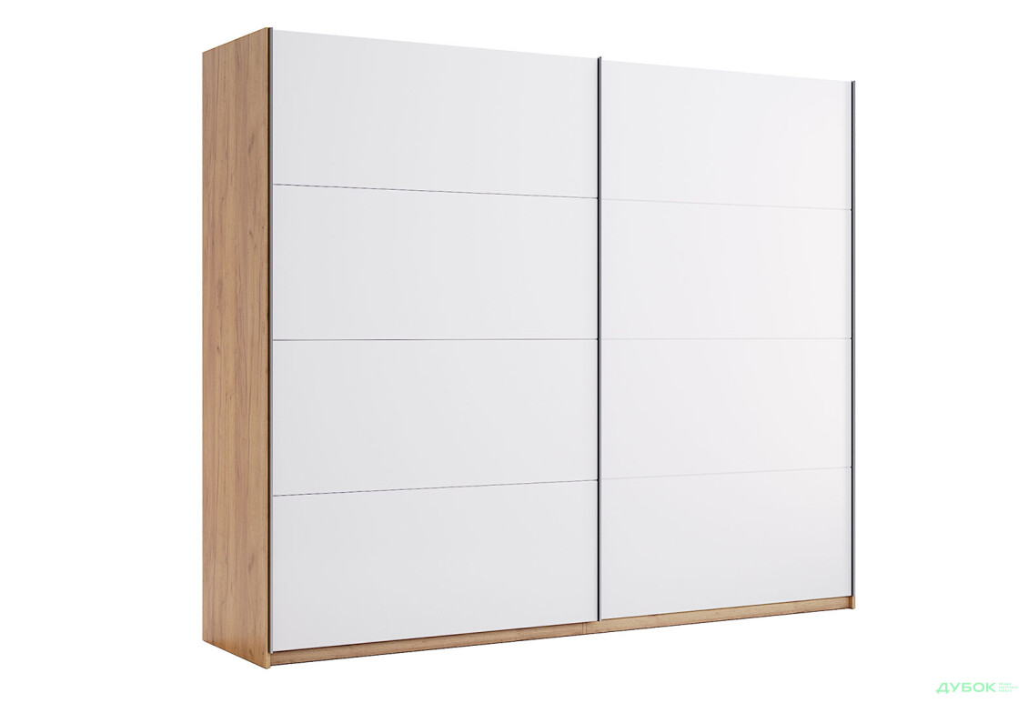 Шкаф-купе МироМарк Асти 2-дверный 250х210 см Дуб крафт/Глянец Белый серия Н - Изображение 2 Изображение 2 - Шкаф-купе МироМарк Асти 2-дверный 250х210 см Дуб крафт/Глянец Белый серия Н