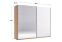 Шафа-купе MiroMark Асті із дзеркалом 2-дверна 250х210 см Дуб крафт/Глянець Білий серія Н - Зображення 21 Зображення 21 - Шафа-купе MiroMark Асті із дзеркалом 2-дверна 250х210 см Дуб крафт/Глянець Білий серія Н