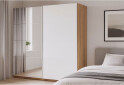Зображення 2 - Шафа-купе MiroMark Асті із дзеркалом 2-дверна 250х210 см Дуб крафт/Глянець Білий серія Н