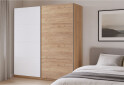 Зображення 2 - Шафа-купе MiroMark Асті 2-дверна 250х210 см фасади Дуб крафт/Глянець Білий серія Н