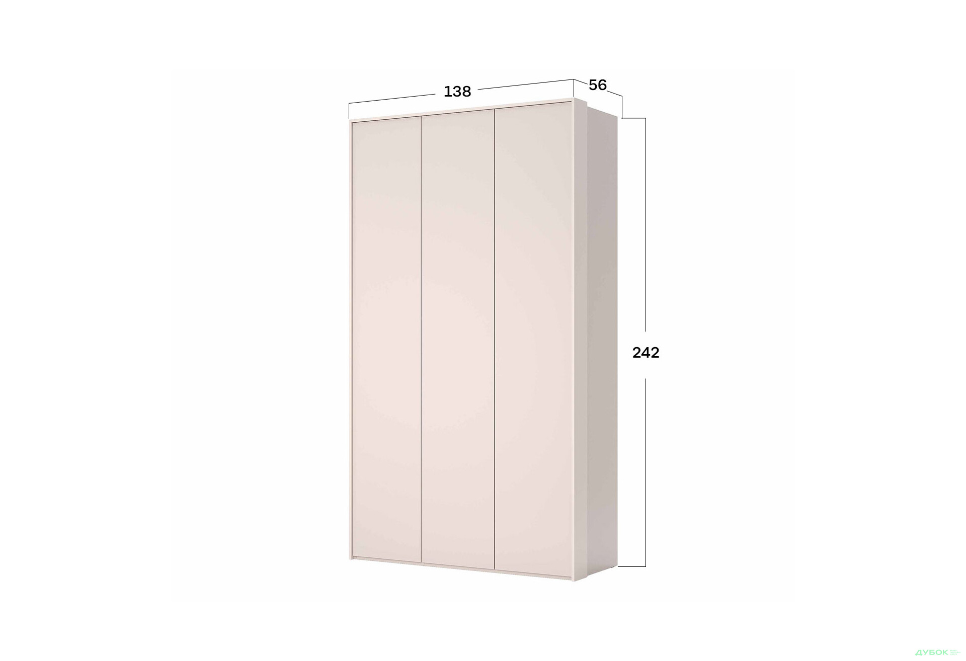 Изображение 4 - Шкаф MiroMark Бруно 3-дверный 138 см без зеркал, кашемир серия Н