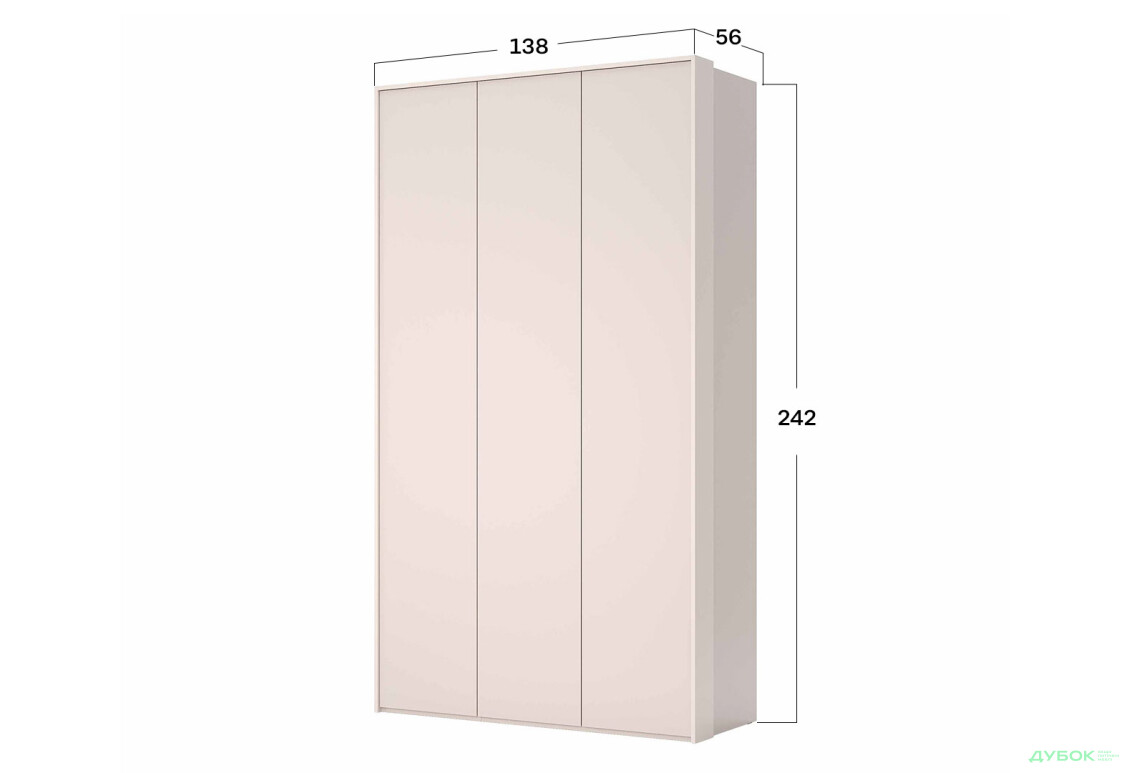 Изображение 4 - Шкаф MiroMark Бруно 3-дверный 138 см без зеркал, кашемир серия Н