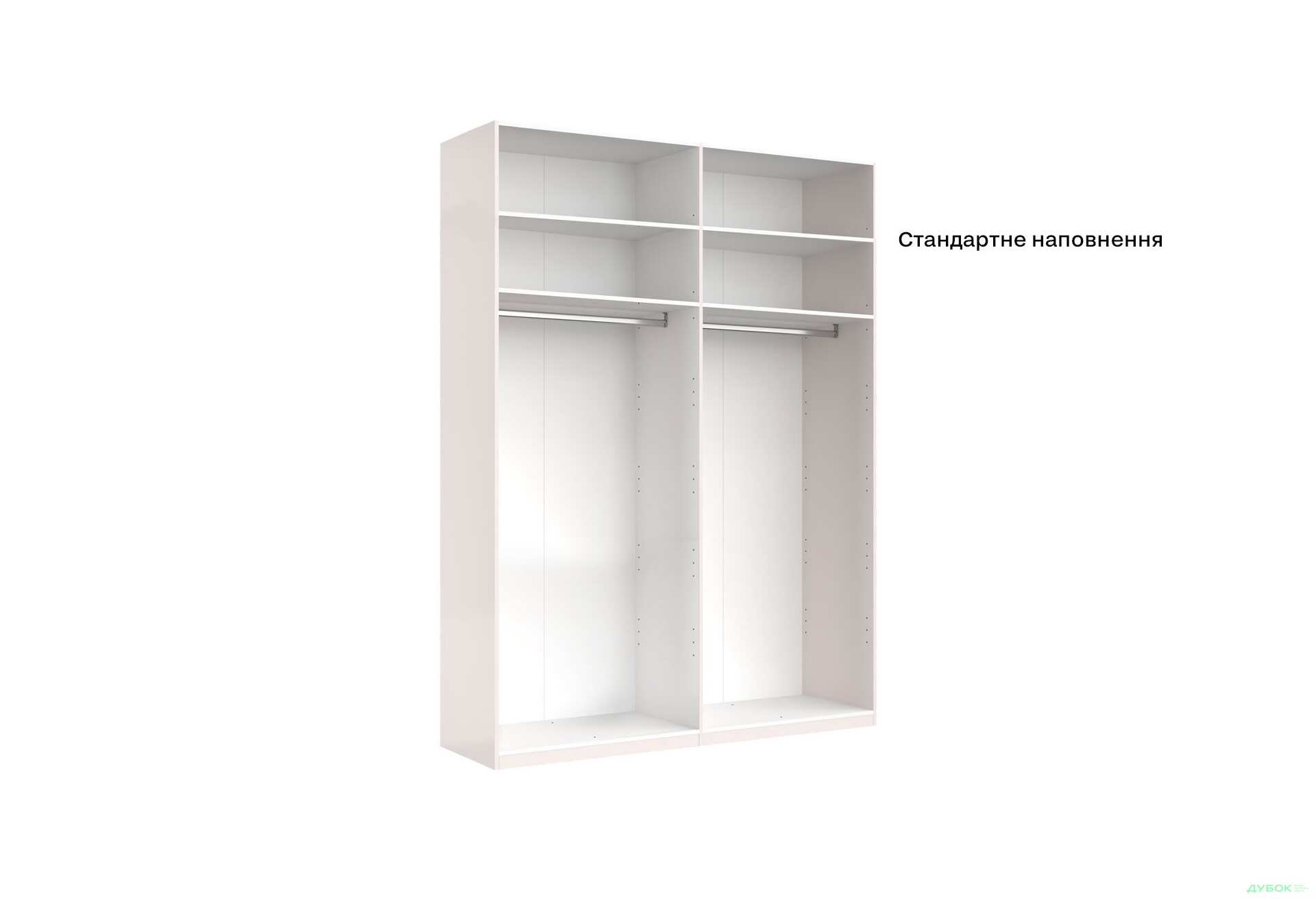 Шафа MiroMark Бруно 4-дверна 183 см без дзеркал, кашемір серія Н - Зображення 6 Зображення 6 - Шафа MiroMark Бруно 4-дверна 183 см без дзеркал, кашемір серія Н