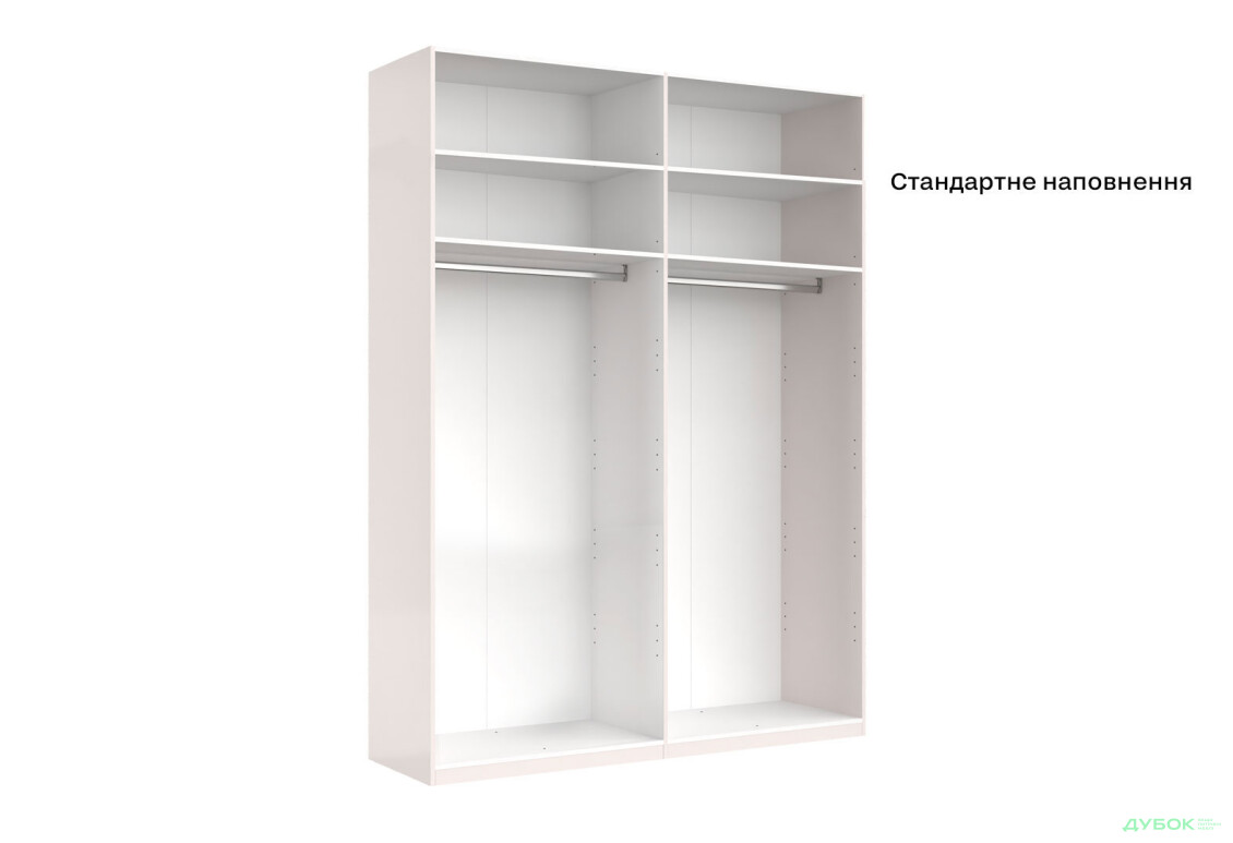 Шафа MiroMark Бруно 4-дверна 183 см без дзеркал, кашемір серія Н - Зображення 6 Зображення 6 - Шафа MiroMark Бруно 4-дверна 183 см без дзеркал, кашемір серія Н