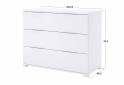 Комод MiroMark Бартон з 3 шухлядами 100 см, супер мат білий - Зображення 3 Зображення 3 - Комод MiroMark Бартон з 3 шухлядами 100 см, супер мат білий