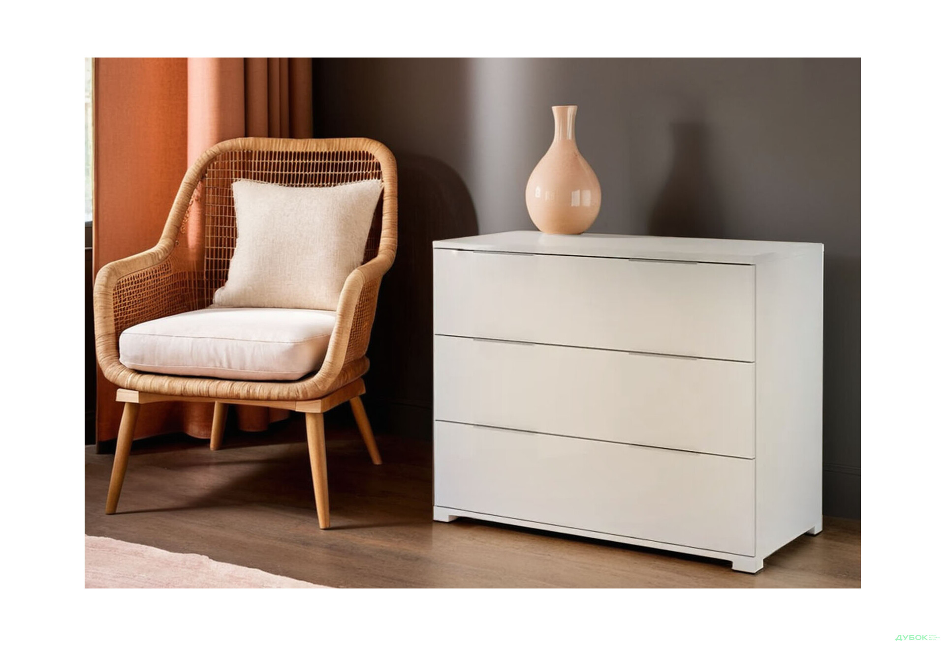 Комод MiroMark Бартон з 3 шухлядами 100 см, супер мат білий - Зображення 2 Зображення 2 - Комод MiroMark Бартон з 3 шухлядами 100 см, супер мат білий