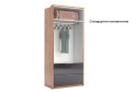 Шафа MiroMark Луна 2-дверна з 2 шухлядами без дзеркал 95 см, Лава / Дуб крафт серія Н - Зображення 5 Зображення 5 - Шафа MiroMark Луна 2-дверна з 2 шухлядами без дзеркал 95 см, Лава / Дуб крафт серія Н