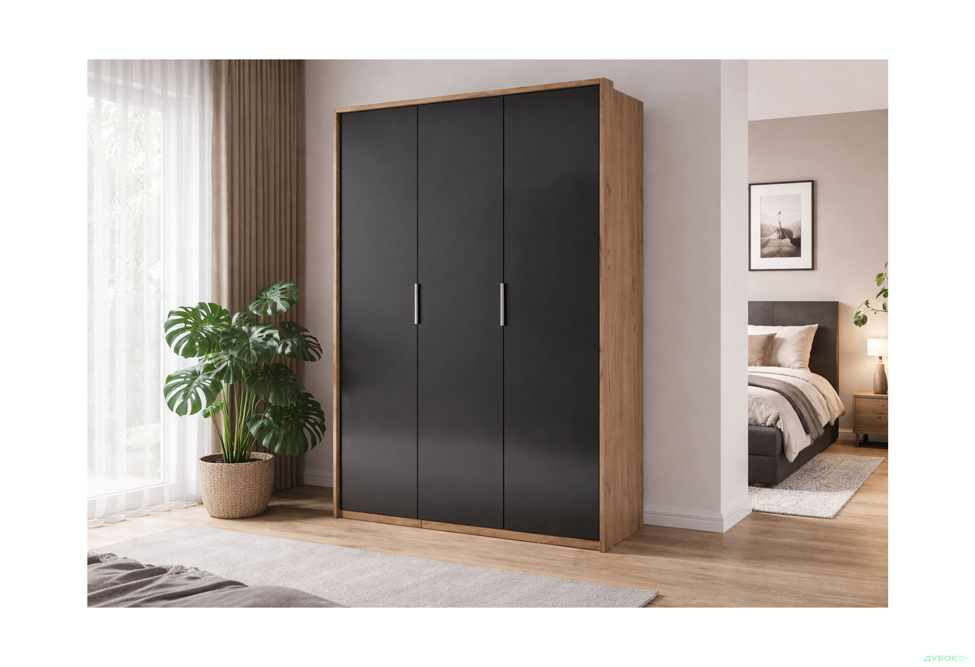 Изображение 2 - Шкаф МироМарк Луна 3-дверный 140 см Лава/Дуб Крафт, серия Н