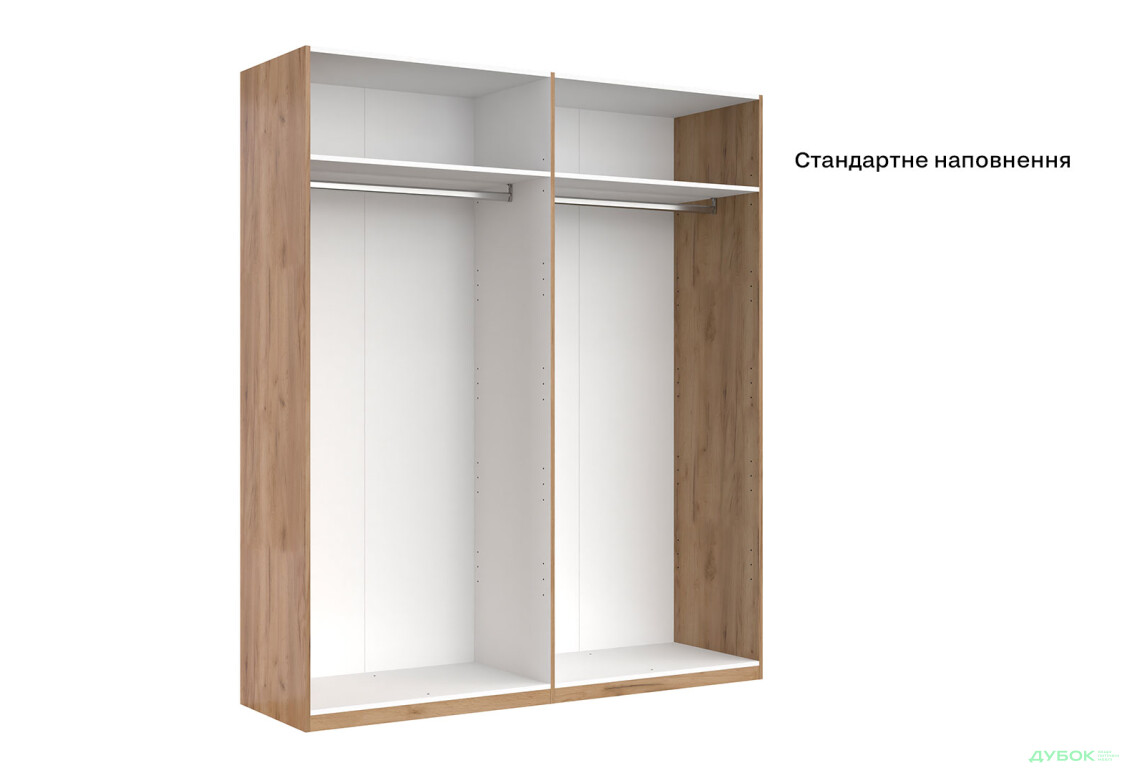 Шафа MiroMark Луна 4-дверна 184 см Лава/Дуб Крафт, серія Н - Зображення 5 Зображення 5 - Шафа MiroMark Луна 4-дверна 184 см Лава/Дуб Крафт, серія Н