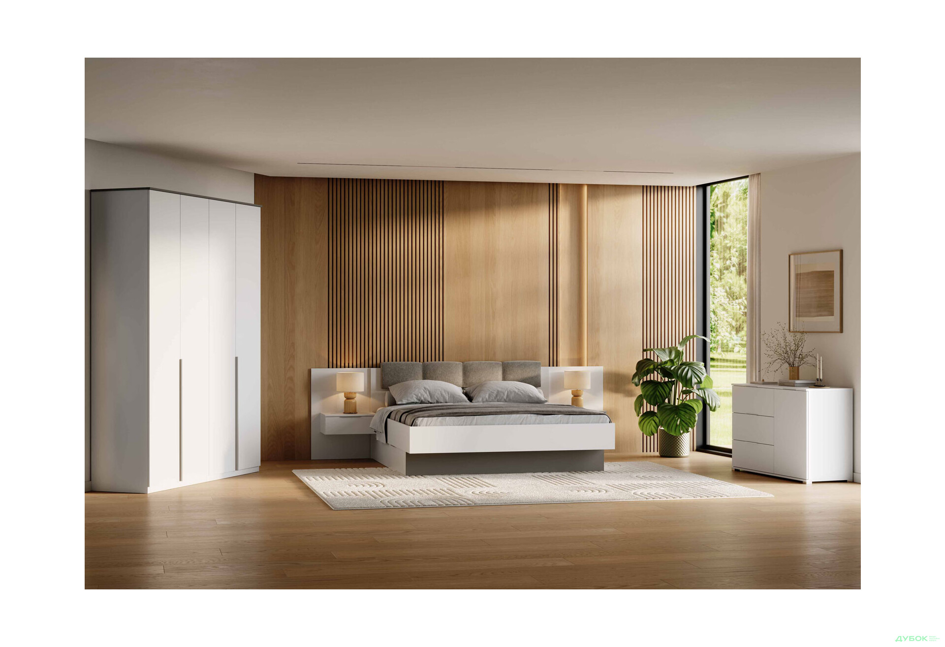 Спальня Бартон Комплект 4D MiroMark - Зображення 1 Зображення 1 - Спальня Бартон Комплект 4D MiroMark