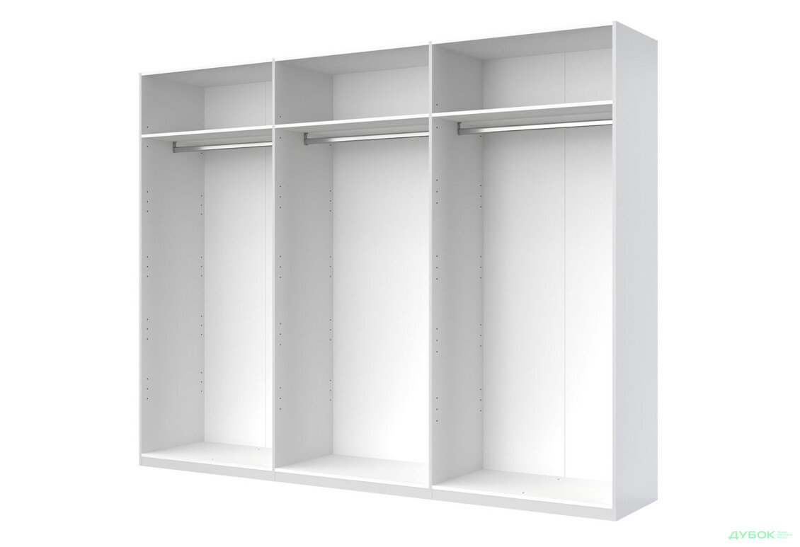 Зображення 3 - Шафа MiroMark Луна 6-дверна з дзеркалом 274 см Дуб крафт/Білий, серія Н