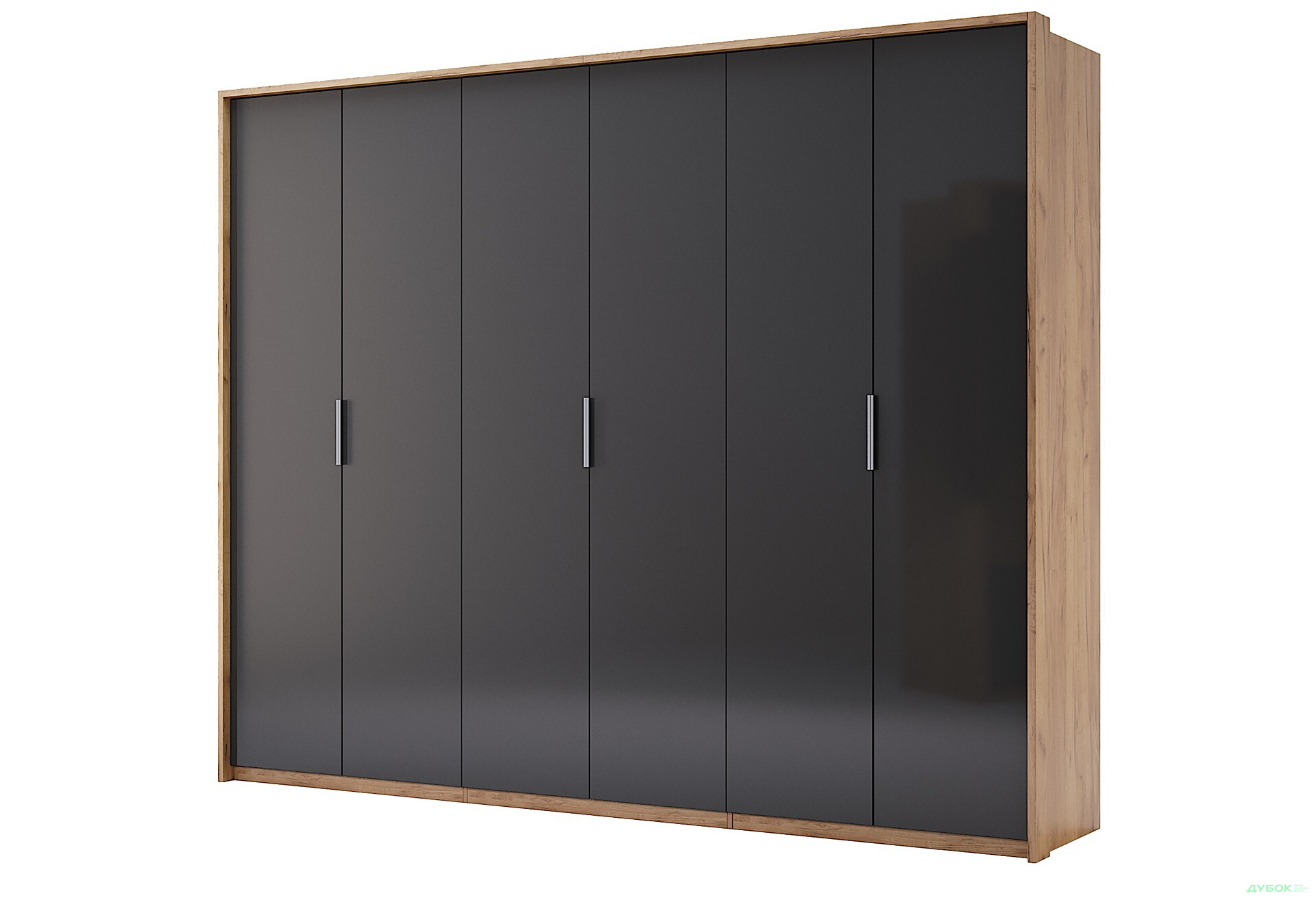 Зображення 1 - Шафа MiroMark Луна 6-дверна 274 см Лава/Дуб Крафт, серія Н