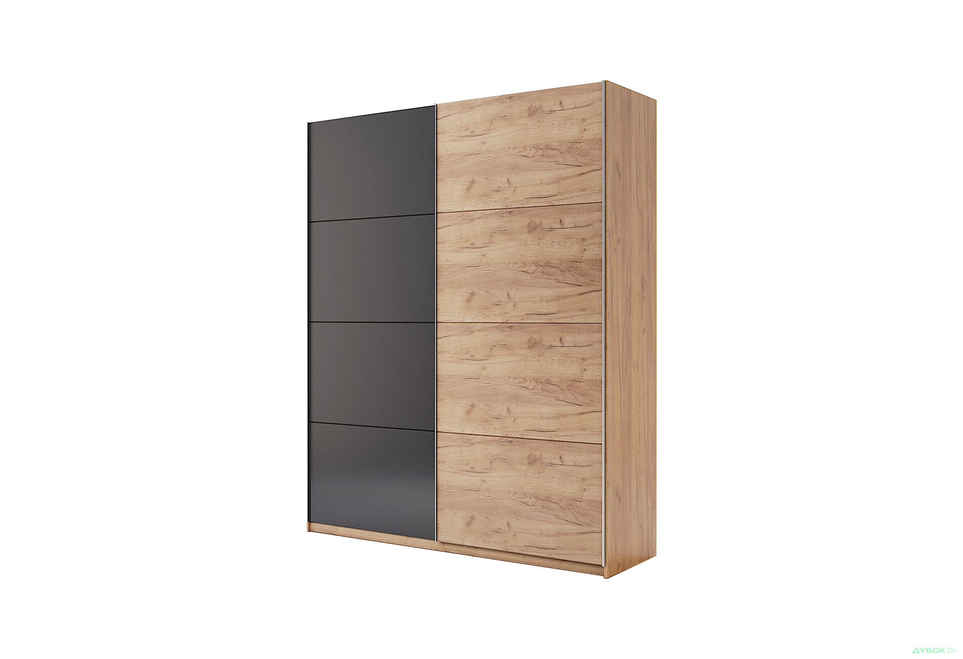 Шафа-купе MiroMark Луна 2-дверна 150х210 см фасади Лава/Дуб Крафт, серія Н - Зображення 1 Зображення 1 - Шафа-купе MiroMark Луна 2-дверна 150х210 см фасади Лава/Дуб Крафт, серія Н
