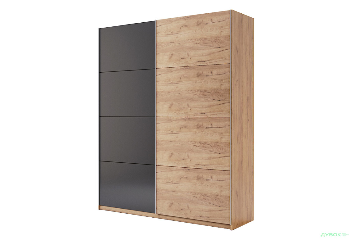 Шафа-купе MiroMark Луна 2-дверна 150х210 см фасади Лава/Дуб Крафт, серія Н - Зображення 1 Зображення 1 - Шафа-купе MiroMark Луна 2-дверна 150х210 см фасади Лава/Дуб Крафт, серія Н