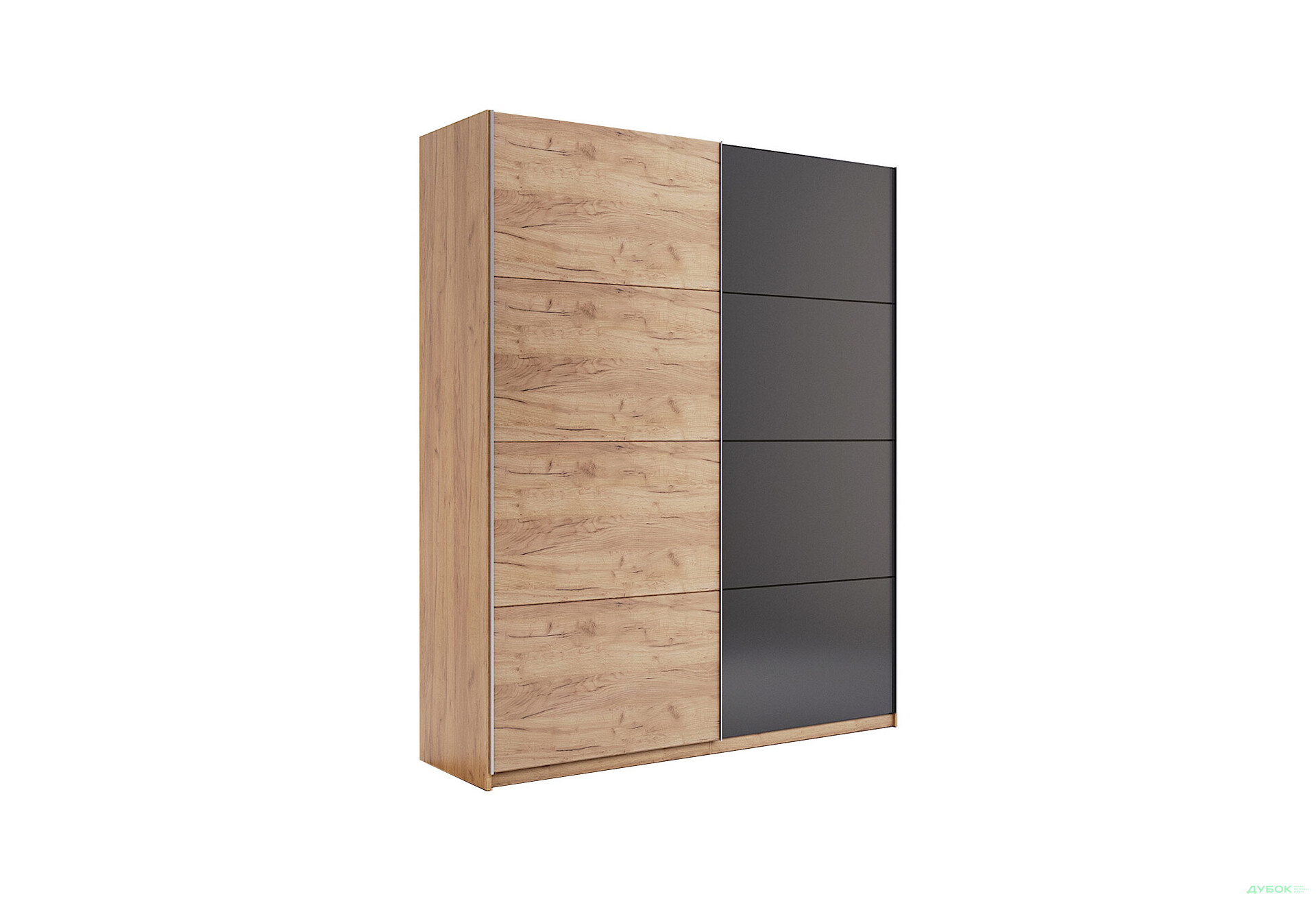 Шафа-купе MiroMark Луна 2-дверна 150х210 см фасади Лава/Дуб Крафт, серія Н - Зображення 3 Зображення 3 - Шафа-купе MiroMark Луна 2-дверна 150х210 см фасади Лава/Дуб Крафт, серія Н