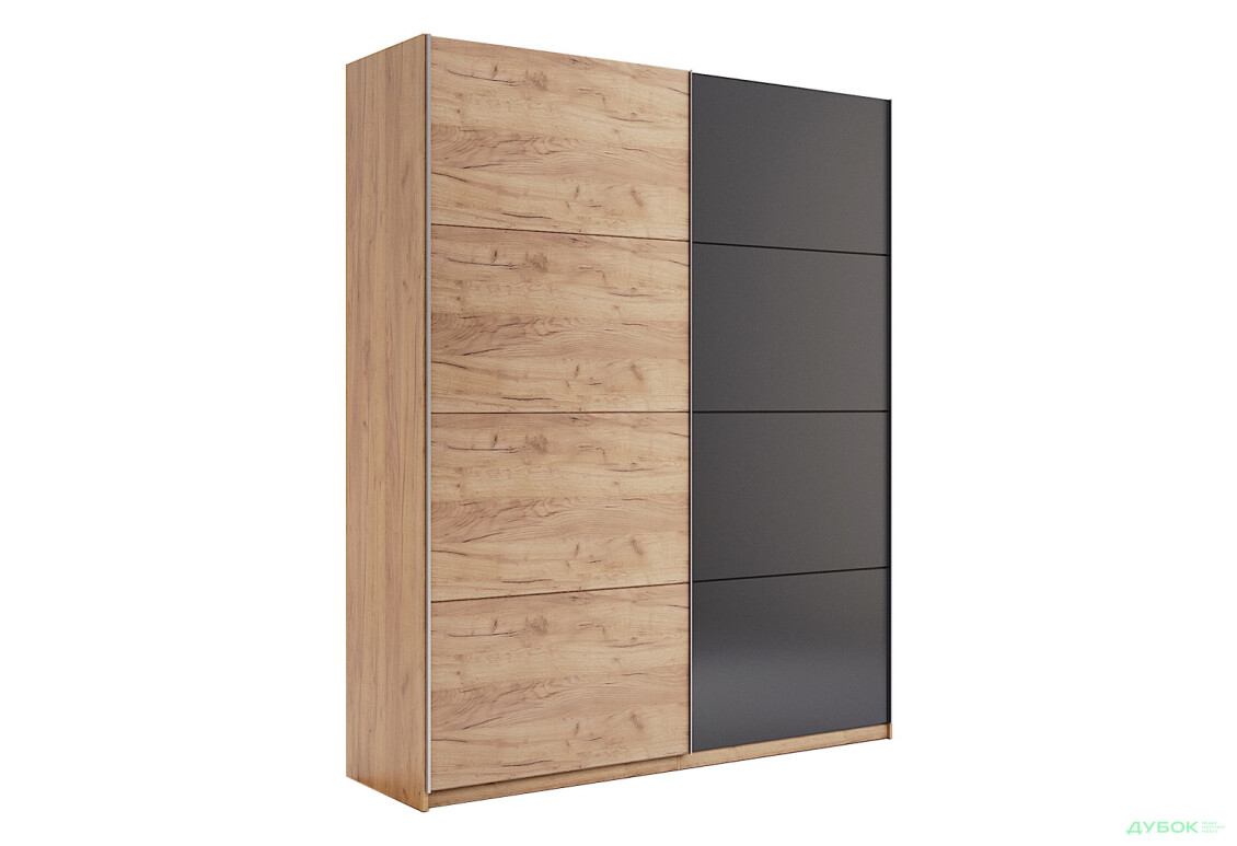 Шафа-купе MiroMark Луна 2-дверна 150х210 см фасади Лава/Дуб Крафт, серія Н - Зображення 3 Зображення 3 - Шафа-купе MiroMark Луна 2-дверна 150х210 см фасади Лава/Дуб Крафт, серія Н