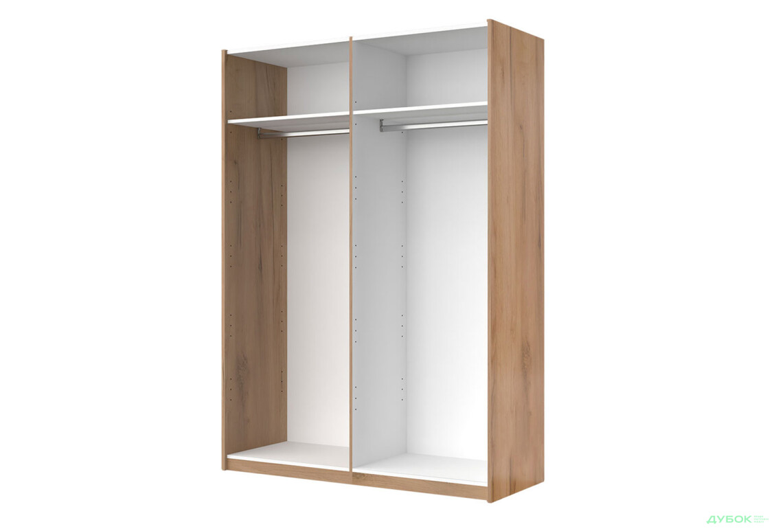 Шафа-купе MiroMark Луна 2-дверна 150х210 см фасади Лава/Дуб Крафт, серія Н - Зображення 2 Зображення 2 - Шафа-купе MiroMark Луна 2-дверна 150х210 см фасади Лава/Дуб Крафт, серія Н