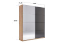 Шафа-купе MiroMark Луна 2-дверна із дзеркалом 150х210 см фасади Лава, серія Н - Зображення 3 Зображення 3 - Шафа-купе MiroMark Луна 2-дверна із дзеркалом 150х210 см фасади Лава, серія Н