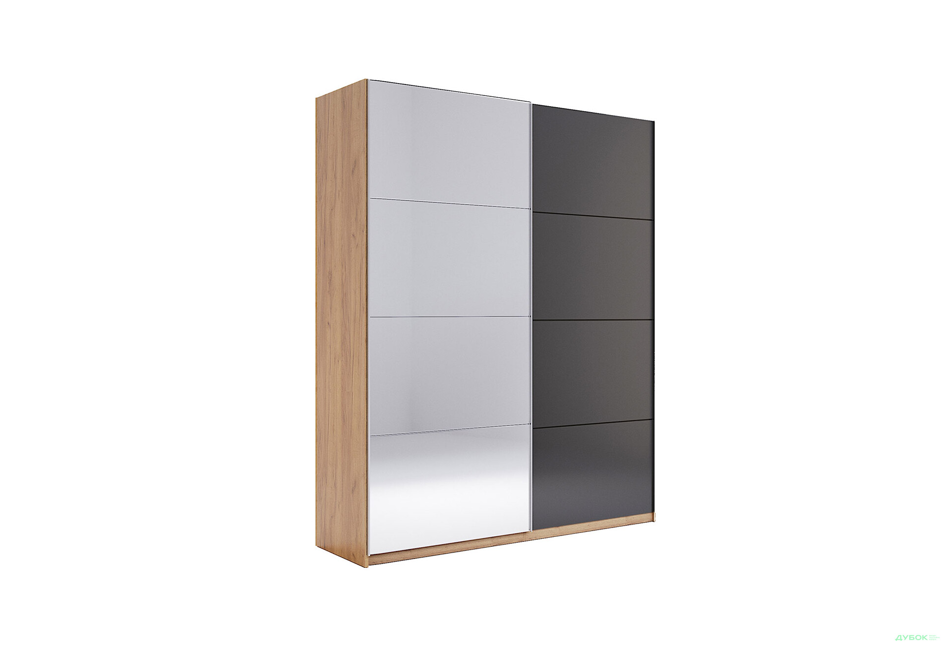 Шафа-купе MiroMark Луна 2-дверна із дзеркалом 150х210 см фасади Лава, серія Н - Зображення 1 Зображення 1 - Шафа-купе MiroMark Луна 2-дверна із дзеркалом 150х210 см фасади Лава, серія Н