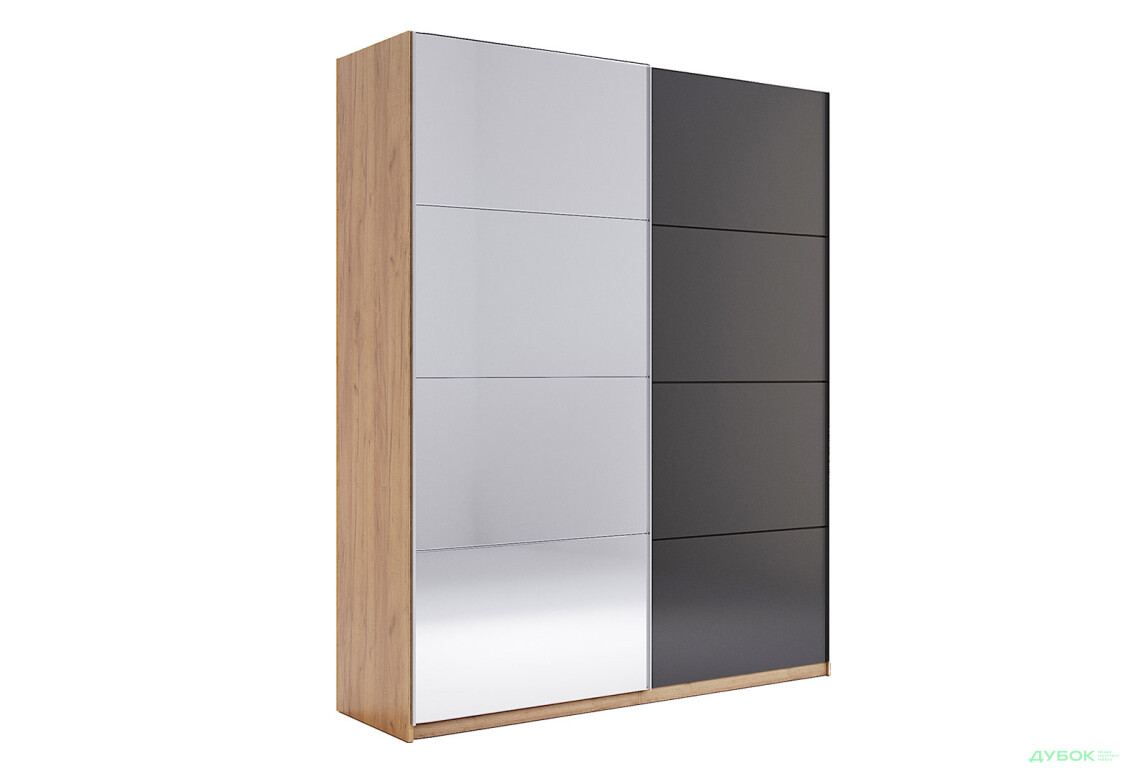 Шафа-купе MiroMark Луна 2-дверна із дзеркалом 150х210 см фасади Лава, серія Н - Зображення 1 Зображення 1 - Шафа-купе MiroMark Луна 2-дверна із дзеркалом 150х210 см фасади Лава, серія Н