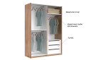 Шафа-купе MiroMark Луна 2-дверна із дзеркалом 150х210 см фасади Лава, серія Н - Зображення 6 Зображення 6 - Шафа-купе MiroMark Луна 2-дверна із дзеркалом 150х210 см фасади Лава, серія Н