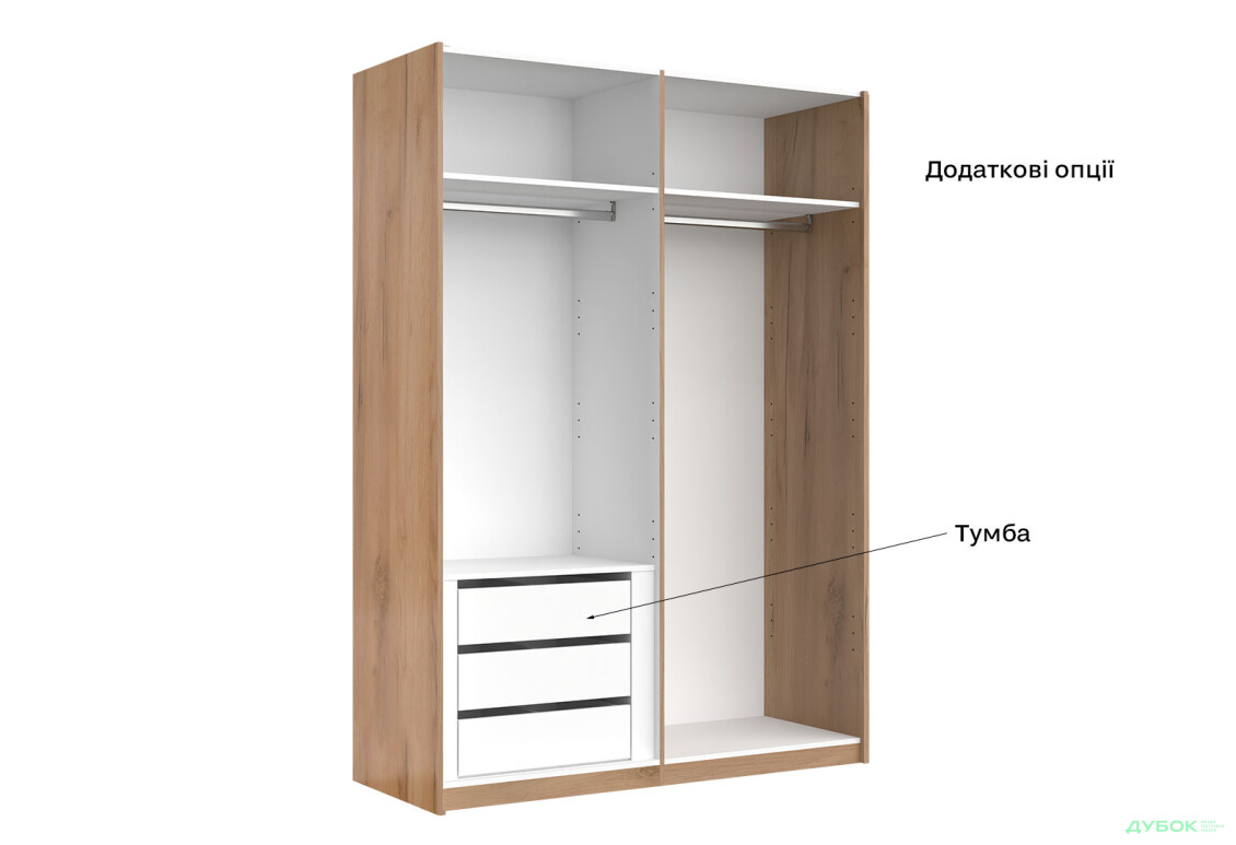 Шафа-купе MiroMark Луна 2-дверна із дзеркалом 150х210 см фасади Лава, серія Н - Зображення 9 Зображення 9 - Шафа-купе MiroMark Луна 2-дверна із дзеркалом 150х210 см фасади Лава, серія Н