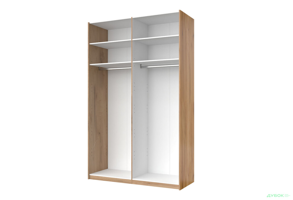 Шкаф-купе МироМарк Луна 2-дверный с зеркалом 150х240 см Дуб Крафт/Мат Лава, серия Н - Изображение 2 Изображение 2 - Шкаф-купе МироМарк Луна 2-дверный с зеркалом 150х240 см Дуб Крафт/Мат Лава, серия Н