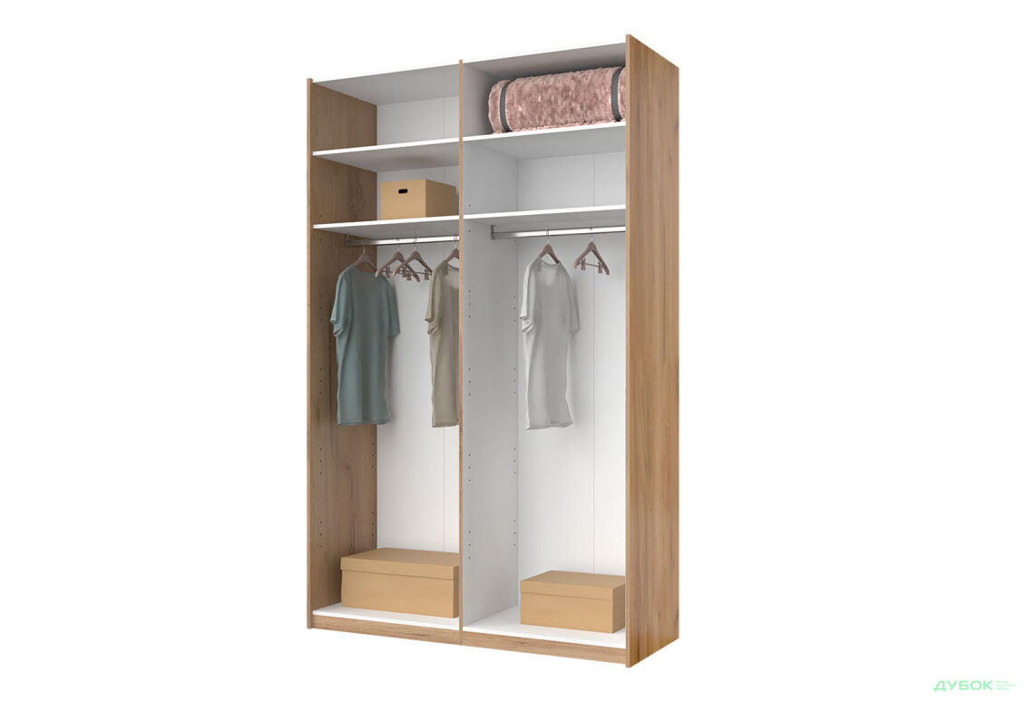 Шкаф-купе МироМарк Луна 2-дверный с зеркалом 150х240 см Дуб Крафт/Мат Лава, серия Н - Изображение 3 Изображение 3 - Шкаф-купе МироМарк Луна 2-дверный с зеркалом 150х240 см Дуб Крафт/Мат Лава, серия Н