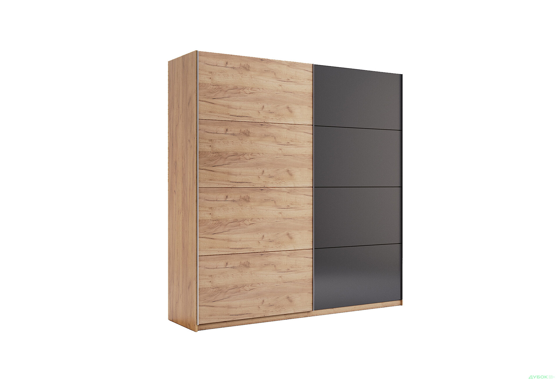 Зображення 3 - Шафа-купе MiroMark Луна 2-дверна 200х210 см фасади Лава/Дуб Крафт, серія Н