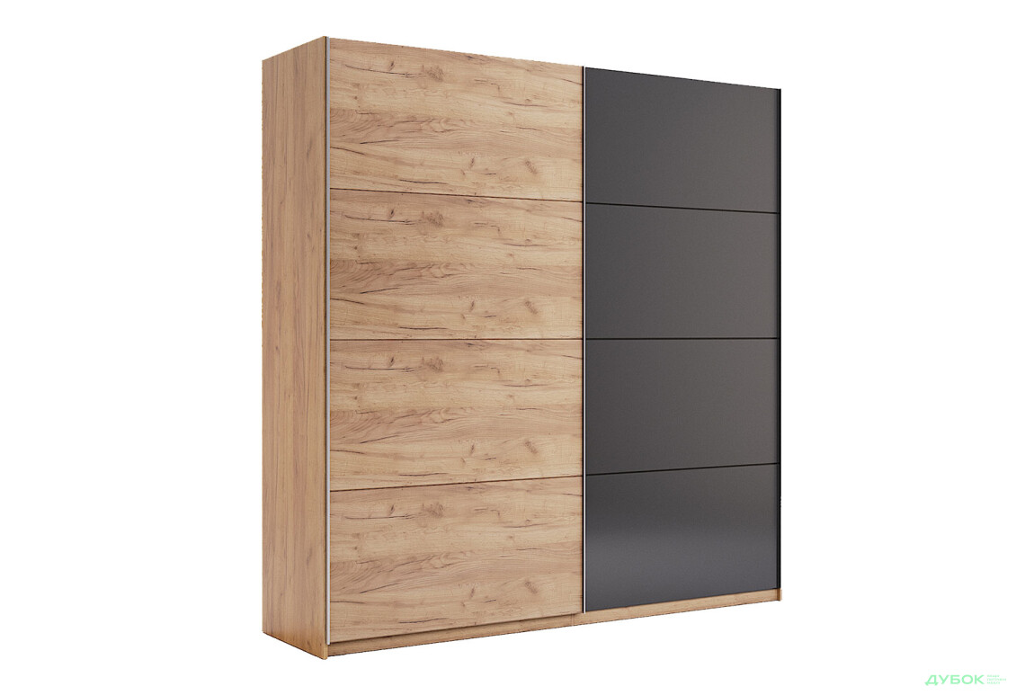 Зображення 3 - Шафа-купе MiroMark Луна 2-дверна 200х210 см фасади Лава/Дуб Крафт, серія Н