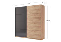 Зображення 4 - Шафа-купе MiroMark Луна 2-дверна 200х210 см фасади Лава/Дуб Крафт, серія Н