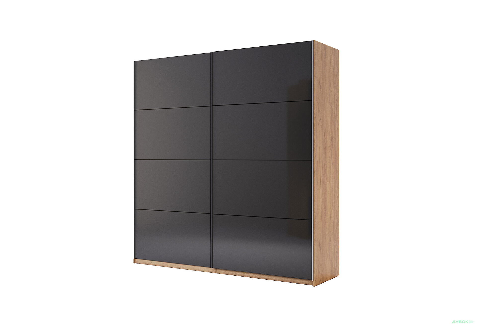 Зображення 1 - Шафа-купе MiroMark Луна 2-дверна 200х210 см фасади Лава, серія Н