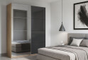 Зображення 2 - Шафа-купе MiroMark Луна 2-дверна із дзеркалом 200х240 см фасад Лава, серія Н