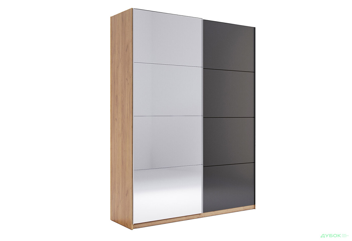 Шафа-купе MiroMark Луна 2-дверна із дзеркалом 200х240 см фасад Лава, серія Н - Зображення 1 Зображення 1 - Шафа-купе MiroMark Луна 2-дверна із дзеркалом 200х240 см фасад Лава, серія Н