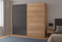 Зображення 2 - Шафа-купе MiroMark Луна 2-дверна 250х210 см фасади Лава/Дуб Крафт, серія Н